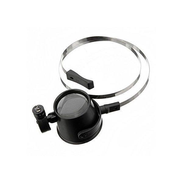 15X Loupe Lens Headband Magnifying Glass Jeweler Watch Repair Magnifier with LED Eye Loupe