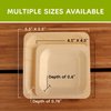 BambooMN Brand - 5.5" x 5.5" x 0.78" Disposable Wood Square Plates/Dishes, 25 Pieces
