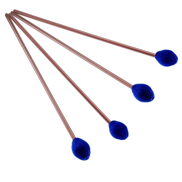 Vankcp 2 Pair Marimba Mallets Medium Blue Hard Yarn Head Keyboard Marimba Mallets for Percussion Marimba Playing Glockenspiel Marimba (Style 2)