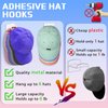 Hat Rack for Wall Hat Organizer (6-Pack), Metal Hat Racks for Baseball Caps, Adhesive Hat Hooks for Wall, No Drilling Hat Hangers for Closet Hat Holder Display, Sticky Hat Storage for Baseball Cap