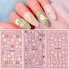 5D Embossed Cartoon Nail Art Stickers Decals, 3D Self-Adhesive Nail Art Suppies for Women Girls Kids