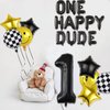 One Happy Dude Letter Balloons Birthday Banner 40 inch 1st Birthday Decorations 18 inch Balloons for Baby Boy Kids One Birthday Decorations 1 Year Old First Birthday Party Supplies Decor