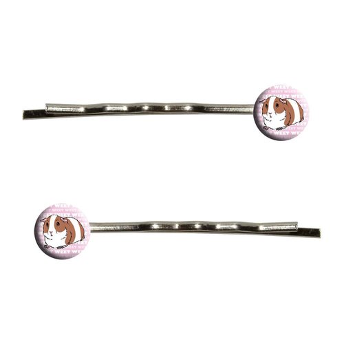 Guinea Pig - Pet Critter Pink Bobby Pins Barrettes Hair Styling Clips