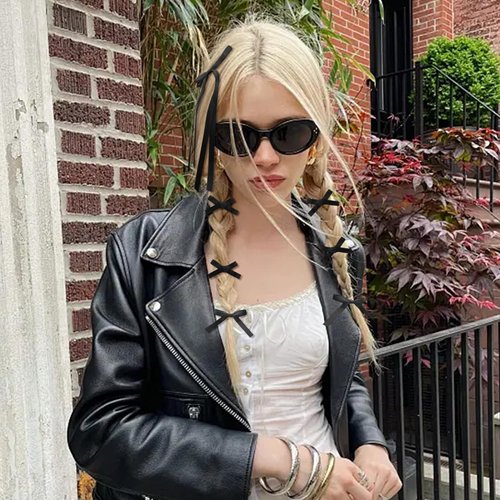 20PCS Black Hair Bows for Women, Hair Ribbons for Girls Hair, 12PCS Long Tassel Bowknot Ponytail Holder and 8PCS Short Tail Hair Clips, Solid Silky Hair Barrettes Satin Hair Accessories