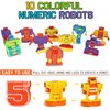 Liberty Imports 15 PCS Number Robots Transforming Toys Set - Math Counting Numerical Transform Robot Figures, Educational STEM Learning Bots for Kids