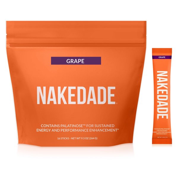 Nakedade – Performance Enhancing Sports Drink Powder - Grape Electrolyte Powder – No GMOs or Artificial Sweeteners, Gluten-Free, Soy-Free, Dairy-Free – 16 Sticks