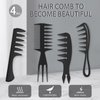 Aphrordity 4 Pcs Styling Comb for Men Pompadour Hairstyling Wide Tooth Comb for Curly Hair Slicked Back Hair Comb for Men Saloon Professional Hairstyle Comb