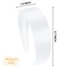 ACO-UINT 4 Pack White Headbands for Women, Satin Head Bands for Women's Hair Wide Headbands, Non-silp Thick Headbands 70s Hair Accessories for Women