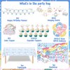 kawaii Birthday Party Decorations, kawaii Party Supplies Include Banner, Backdrop, latex Balloons, Hanging Swirls, Foil Balloon, Cake Cupcake Toppers, Tablecloth