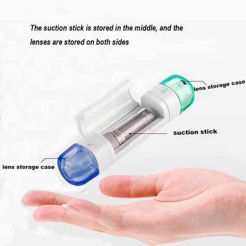 AITIME RGP Hard Contact Lens Case with Plunger, Design Lens Insert Tool and Remover, Portable Contact Lens care Storage Container Box
