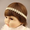 Kenjudess Gold Lace Elastic Headband for Baby Girl Flower Leaf Stretch Toddler Hairband Soft Lace Hair Accessories for Infants Toddlers Kids (Heart)