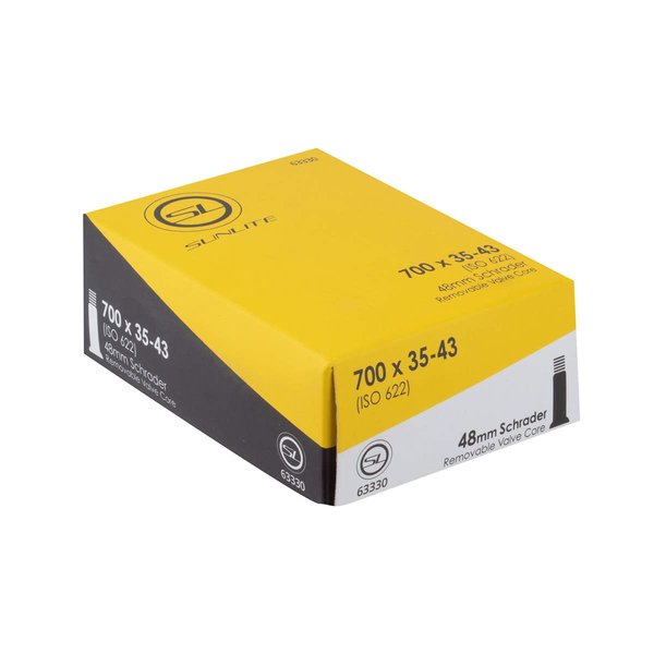 Sunlite Schrader Valve Bicycle Tubes, 700 x 35-43 / 48mm Valve
