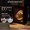 JOOHOUR Sherlock Holmes DIY 3D Puzzle Night Light, Baker Street Miniature Wooden Lamp, Model Building Kit with LED Light, Creative Craft Home Decor, Gift for Teens and Adults, Detective Station
