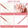 cobee Nail Clean Up Brush, 3PCS Nail Art Clean Up Brushes Nail Painting Brushes Nail Remover Brush Nail Pen Painting Tools for Nail Art Design Manicure Mistake Cleaning(Round, Angled, Flat, Rose Red)