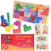 Zen Fun Pentomino Peg Puzzle - Wooden Pattern Blocks for Kids, Tangram and Montessori Puzzle, Animal Tetris Board Game for Kids, Wooden Puzzles for Kids Ages 4-8 - (32 Pieces)