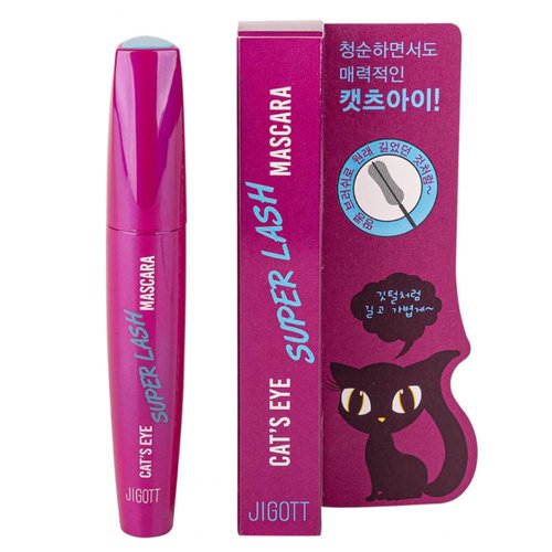 Jigott Cat's Eye Super Lash Mascara 12g - Long Lashes for Feminine and Charming Look (Super Lash Mascara)