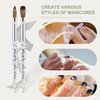Acrylic Nail Brush Size 10,KEMEISI 100% Pure Kolinsky Nail Art Brushes Sturdy Marble Handle Oval Shaped Acrylic Powder Nail Design Tools for Professional Manicure DIY Home Salon (White)