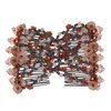 Ruihfas Vintage Beaded Crystal Flower Easy Stretchy Double Clips Hair Comb Hair Accessories (Coffee)