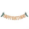 Yellow(Brown) Happy Birthday Banner for Adults, Ecofriendly Reusable 15pcs Happy Birthday Centerpieces Banner for Party Supplies, Paper Flag Decor for Kids Girls Women Birthday