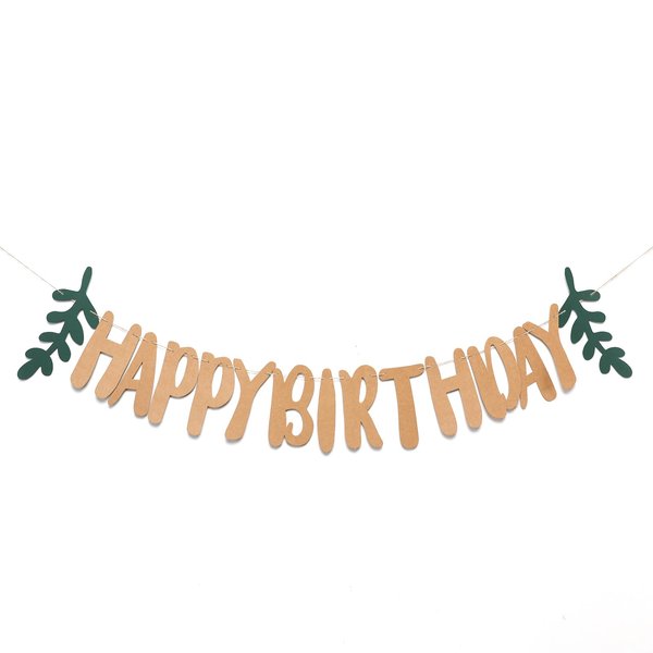 Yellow(Brown) Happy Birthday Banner for Adults, Ecofriendly Reusable 15pcs Happy Birthday Centerpieces Banner for Party Supplies, Paper Flag Decor for Kids Girls Women Birthday