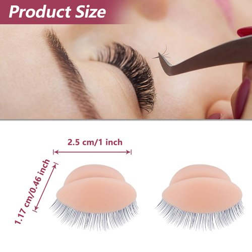 WBCBEC 6 Pairs Replacement Eyelids for Mannequin Head Removable Realistic Eyelids with Eyelashes Mannequin Head Eyelids for Eyelash Training Practice Makeup Eyelash Extensions