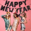 Black Happy New Year Balloons, 16 Inch Happy New Year Foil Letter Balloons, 2025 New Years Decorations for New Years Eve Party Supplies 2025 New Years Eve Décor