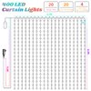 Avatar Controls Curtain Lights Year Round Lights, Programmable & Music-Sync Animated LED Curtain String Lights, 400 LED 6.2ft RGB Fairy Light APP Remote Control for Bedroom Wall Backdrop Yard Decor