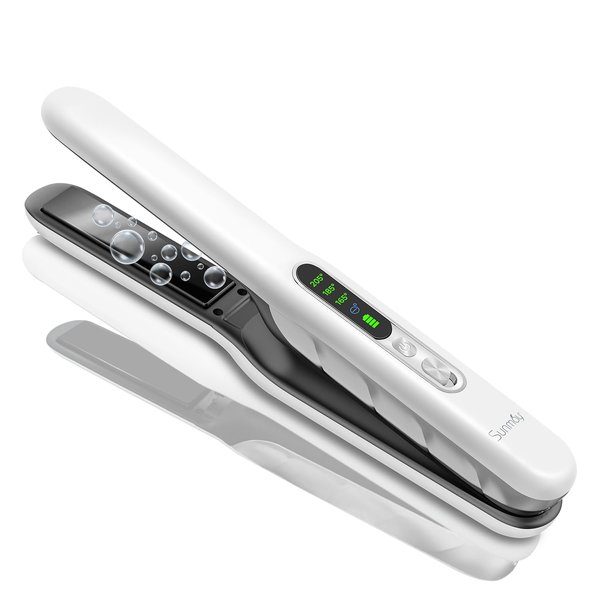 Cordless Hair Straightener and Curler,SUNMAY Voga Plus Ionic Cordless Flat Iron for Travel,Portable Hair Straightener On The Go,Rechargeable Wireless USB Ceramic Hair Straightener with 5000mAh Battery