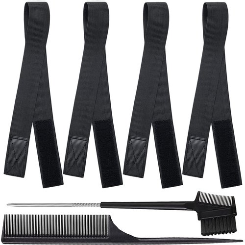 Elastic Bands For Wig Band For Edges 4 Pcs Elastic Band For Lace Frontal Melt Lace Melting Band For Wigs Adjustable Wig Bands For Keeping Wigs In Place Edge Wrap To Lay Edges Grip Wig Accessories