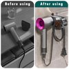 Dayinkes Magnetic Hair Dryer Holder Wall Mount, No Drill Removable Blow Dryer Holder with Adjustable Hook, Space-Saving Easy Installation, For Bedroom Travel Home Use