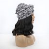OYSRONG Long Black Color Curly Headband Afro Wig With Black/white Hair Cap Attached Wavy Wigs With Turban Head-wrap Wig