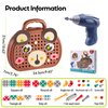 Kaemgyyd Magic Montessori Play Toolbox, 203Pcs Magic Montessori Play Toolbox Bear with Drill, 2D/3D Creativity Tool Box Montessori Toys Gift for Age 3-12 Years Old Boys Kids, Girls