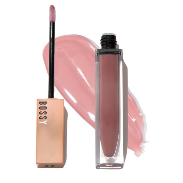 Bossy Cosmetics Vegan Lip Gloss for Soft Lips, Plumping Oil, Hydrating Non-Stick Lipgloss for Women, Provides Maximum Shine, Paraben and Cruelty Free (Purposeful - Light Lilac Color)