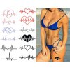 JCTATO 12 Designs Temporary Tattoo Heartbeat Tattoo Women Adults Valentines Day Party Favors Heart Face Sleeve Heartbeat Fake Tattoos Body Art Satickers