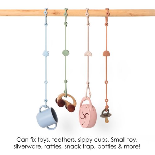 Andy Bear Toy Straps for Baby Toy Safety Straps Silicone High Chair Toys Straps Toddler Bottle Straps for Strollers, High Chair, Cribs, Car Seat, Stroller Accessories, Baby Pacifier Clip-Shifting sand