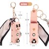 muchly 2Pcs lipstick case with mirror for purse,Lipstick Holder For Purse With Keychain,Girls Travel Leather Lipgloss Makeup Case for Lipstick Lip Gloss Cosmetics (Pink and Khaki)