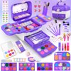 80 in 1 Kids Makeup Kit for Girls, Washable Kids Makeup Sets Girls Toys, Pretend Play Makeup Set Toy for Dress Up with Makeup Case Christmas & Birthday Gifts for Girls Age 3-12 Kids Toddlers, Purple