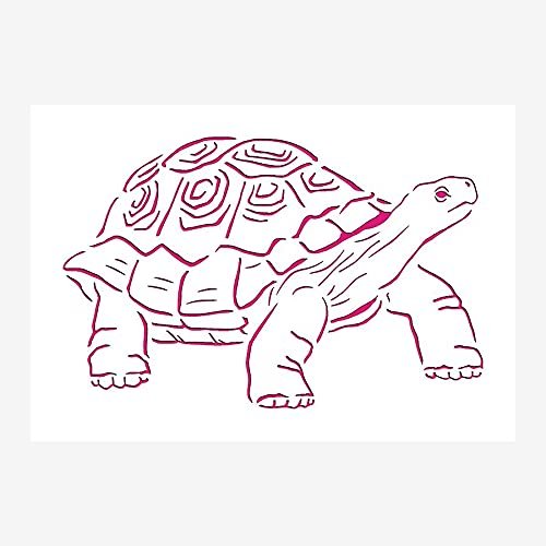 Tortoise Stencil Reusable Sturdy Flexible Transparent 2.25 x 3.5 Inches 10mil Mylar Arts and Crafts Material Scrapbooking for Airbrush Painting Drawing