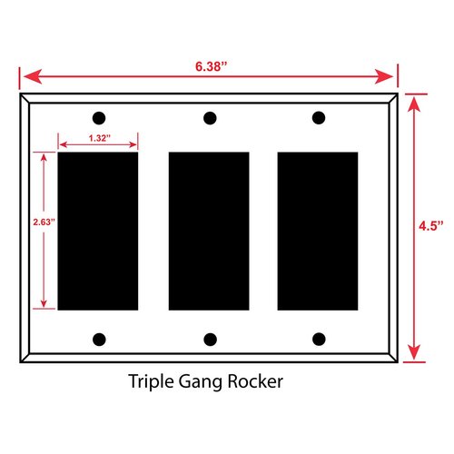 Art Plates 3 Gang Decora - GFCI Decorative Metal Wall Plate - Beach View from the Walkway - (Made in USA)