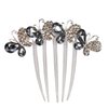Sankuwen Flower Rhinestones Hair Combs Accessories,Perfect Mother's Day Gifts,Brithday gifts(Style B,Grey)