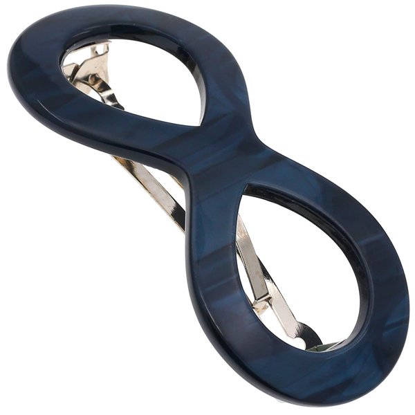Camila Paris CP3275 French Hair Barrette Clip for Girls, Handmade, Blue, Strong Hold Grip Hair Clips for Women, No Slip and Durable Styling Girls Hair Accessories, Made in France