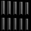 500 Pcs Clear Extra Long C Curve False Nail Tips,XXL Deep C Curve Acrylic Fake Nail Tips with Bag for Nail Salon and DIY, Extra Long French Nail Tips Half Cover Straight Square Nail Tips 10 Sizes