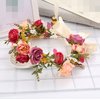 LLinfflr Rose Flower Crown Bridal Floral Headband Hair Wreath Flower Headpiece Halo Boho with Ribbon Wedding Party Festival Photos