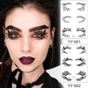 Ylapagne 8 Pairs Temporary Eye Tattoo Stickers Skull Spider Web Eyeliner Stickers Black Eyeshadow Waterproof Makeup Transfer Stickers for Halloween Masquerade Carnival