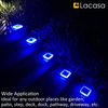 Lacasa Blue Solar Deck Lights 4 Pack, Dusk to Dawn Large Battery Step Lights, Big Solar Powered Waterproof Dock Lights, LED Solar Lights Outdoor Garden Stair Driveway Walkway Pathway Warning Lamp
