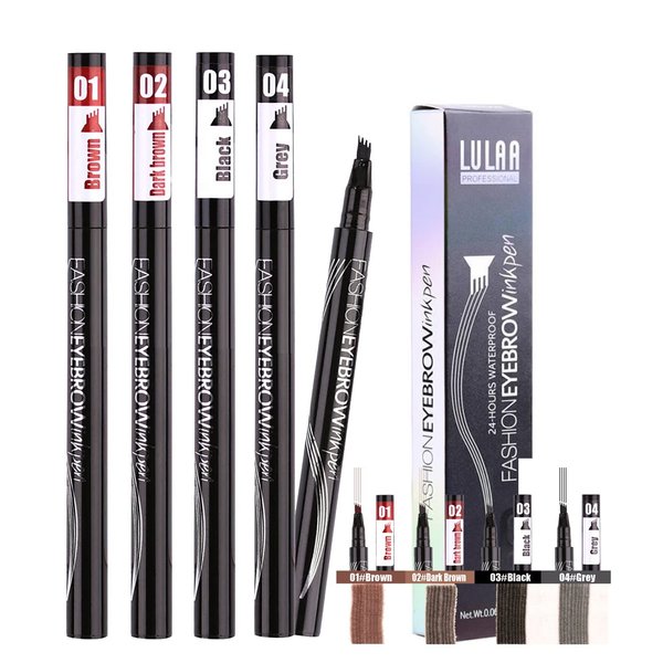 4 Tips Liquid Eyebrow Pencil 4 Pack Extremely Fine Carved Grain Eyebrow Pen Waterproof Durable Eyebrows Easy To Color Waterproof Not Discoloration Not Dizzy