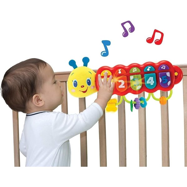 KiddoLab Lira Baby, w/Lights & Music, Spinner & Rings, Musical Caterpillar, Musical Baby Toys 3 Plus Months, Baby Caterpillar Toy, Baby Toy Caterpillar, Caterpillar Stuffed Animal Soft Head for Babies