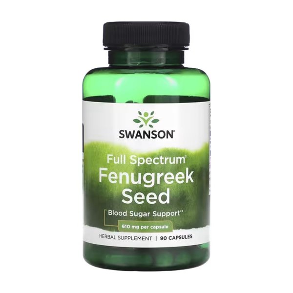 Swanson Full Specturm Fenugreek Seed - Herbal Supplement - (610 Milligrams 90 Capsules)