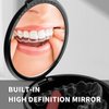 Annhua Orthodontic Retainer Case with Mirror, Mouthguard Case Small Retaniner Container Partial Denture Holder Case with Vent Holes for Night Guards, Aligner Trays, Denture - Black