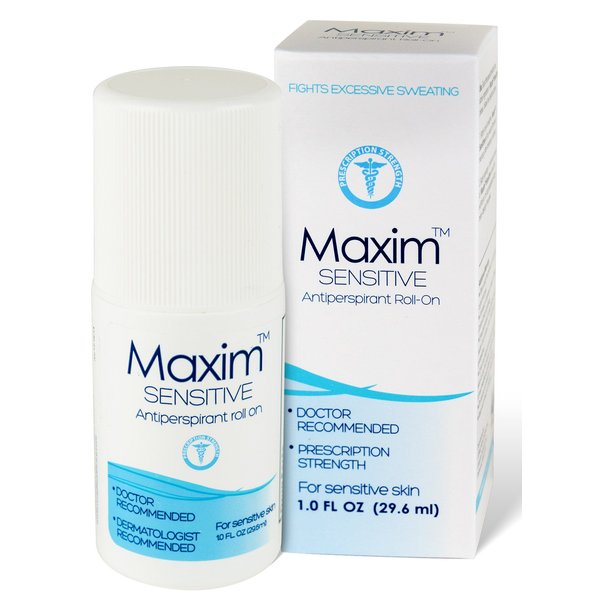 Maxim Sensitive Clinical Strength Antiperspirant Men, Unscented Antiperspirant for Women, Effective Clinical Antiperspirant for Sweat & Odor, Maxim Antiperspirant Roll-On, 1 Pack, 1 Fl Oz, Sensitive